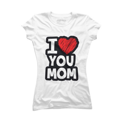Junior's Design By Humans I Love You Mom Heart By solon2020 T-Shirt