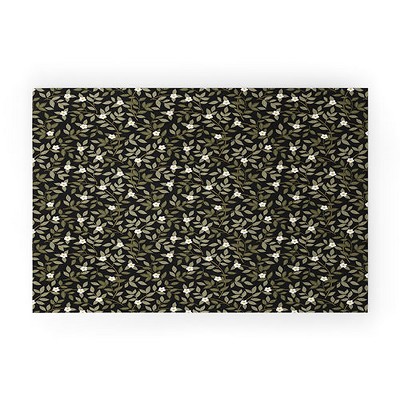 Iveta Abolina Blooming Vines Black 30" x 20" Welcome Mat - Society6
