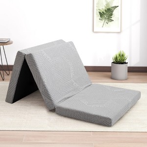 Dyonery 3/4-Inch Size Tri Folding Memory Foam Mattress Topper with Breathable & Washable Cover, Portable and Foldable Mattress for Floor - 1 of 4