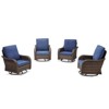 Buenhomino Outdoor Patio Wicker Swivel Chairs - Set of 4 Outside Rattan Rocker Glider Chair Rocking Armchairs for Front Porch Balcony Backyard Deck - 2 of 4