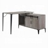 Vynxaria Ergonomic Grey Oak Desk Sliding Barn Door Storage for Farmhouse Loft Workspaces - 2 of 3