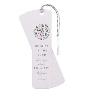 Dicksons Rejoice in The Lord - Phil. 4:4, Multicolor 6 x 1.5 Inch Laminated Cardstock Tassel Bookmark; Pack of 12 - 1 of 2