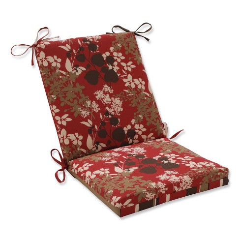 Outdoor Reversible Seat Pad/dining/bistro Cushion - Brown/red Floral ...