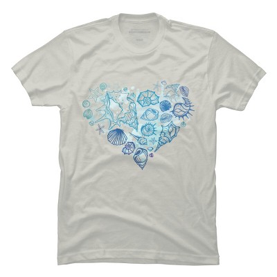 Men's Design By Humans Sea. Heart of the shells. By Katyau T-Shirt