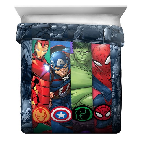 Marvel Avengers Twin Reversible, Queen Size Superhero Bedding Set