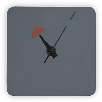 LeisureMod Manchester Modern Design Square Silent Non-Ticking Wall Clock in Dark Grey