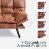 Dyonery 71" Futon Convertible Memory Foam Sofa Bed, Modern Loveseat for Living Room, Adjustable Armrests Backrest Sofabed, Linen Fabric - Light Gray - 3 of 4