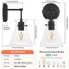 POWLIG 11.42-in 1-Light Black Modern Industrial Wall Sconces with Cone Clear Glass Shade (Set of 2) - 4 of 4