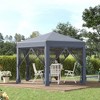 Outsunny 13' x 13' Heavy Duty Pop Up Canopy with Hexagonal Shape, 6 Mesh Sidewall Netting, 3-Level Adjustable Height and Strong Steel Frame - image 2 of 4