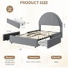 Boucle Upholstered Platform Bed Frame with Round Headboard, Storage Drawers, Heavy-Duty Noise-Free Support, No Box Spring Needed, White - 2 of 4