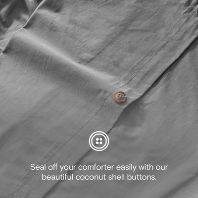 Storm Gray Organic Cotton Full/Queen Duvet Cover Set