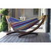 Vivere 8ft Double Cotton Hammock with Solid Pine Arc Stand - 3 of 4