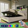 Queen Size Bed Frame with Hydraulic Storage,Upholstered Headboard,RGB LED Light and USB Charging - 2 of 4