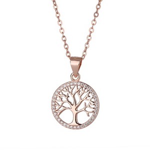 Clotth Tree of Life Necklace - Luxurious 925 Silver Jewelry with Clear Zirconia, Symbolic Family Tree Pendant for Occasions - 1 of 4