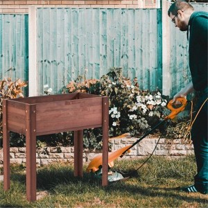 YONWAY Raised Garden Bed, Elevated Wooden Planter Box for Outdoor Plants Flowers Fruits Vegetable Herb Growing - 1 of 4
