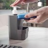 OU Dish Soap Dispenser with Sponge Holder 16 oz, Refillable Plastic Soap Dispensing Pump Bottle for Kitchen Sink, Countertop Organizer - 3 of 4