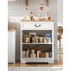 57 Inch Modern Farmhouse Sideboard Buffet Cabinet with 2 Drawers & Adjustable Shelves, Large Kitchen Storage Cabinet, Coffee Bar Organizer, White - 3 of 4