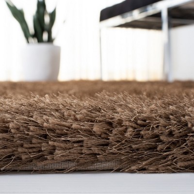 Taupe 24" x 24" Handmade Tufted Shag Rug