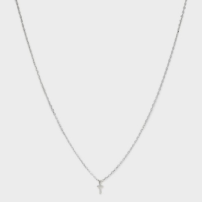 Sterling Silver Small Polished Initial Pendant Necklace - A New Day™ Silver