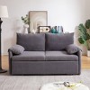 VASIP 64" 3-in-1 Beige Corduroy Sleeper Sofa Bed- Adjustable Pullout Bed with 2 Pillows and Side Pockets,for Living Room，Apartment，Office，Bedroom - 4 of 4