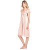Casual Nights Women's Cap Sleeve Flower Silky Tricot Nightgown - 3 of 4