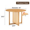 NicBex Modern 42" Round Wooden Coffee Table with Rattan Design for Living Room and Bedroom - 2 of 4