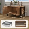 Cat Litter Box Enclosure with Tall Legs, Scratching Board, 31.5"L x 17.7"W x 19.7"H - 3 of 4