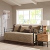 Powell Daybed 6pc Reversible Daybed Cover Set Brown: Madison Park, Microsuede, Rustic Stripe Design, Includes Shams & Bed Skirt - 2 of 4