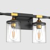 DORESshop 26 in. 4-Light Black and Gold Vanity Light with Clear Glass Shades for Bathroom - 3 of 4