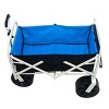 Racxily Folding Wagon Garden Shopping Beach Cart,  Utility Grocery Car with Side Pocket for Camping Garden Sports - 3 of 4