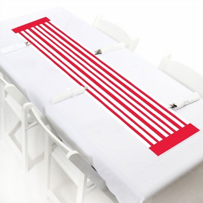 Big Dot of Happiness Red Stripes - Petite Simple Party Paper Table Runner - 12 x 60 inches