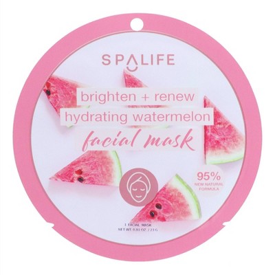 SpaLife Brighten and Renew Hydrating Watermelon Face Mask - 0.81oz