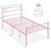 Twin/Twin XL/Queen Size Metal Bed Frame with Heart Design Headboard, Under Bed Storage, No Box Spring Needed - 3 of 4