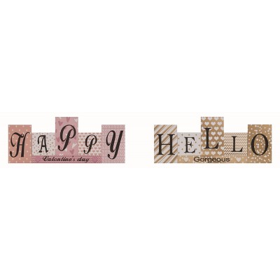Transpac MDF Reversible Valentine Blocks Set of 6 Freestanding Tabletop Signs Colorful Wood Decor for Valentines Day