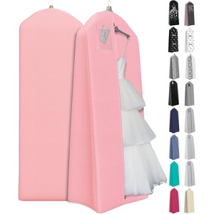 72" Wedding Dress Garment Bag, 20" Gusseted Cover for Puffy Bridal Gowns, Travel & Storage - 1 of 4