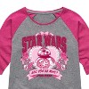 Girls' - Star Wars - Valentine Bb8 Yoda and friends Collegiate Shirt Tail Raglan Graphic T-shirt - 2 of 4