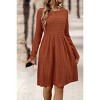 Coolmee Women Casual Crewneck Stripe Long Sleeve Slim Fit A Line Mini Dress - 2 of 4