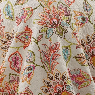 Sophia White and Teal Cotton Twin Reversible Quilt Set