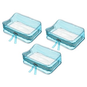 Unique Bargains Travel PVC Toiletry Bags Cosmetic Bags with Zipper for Home Storage and Travel - 1 of 3