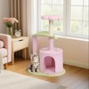 Karl Home 33 inch Green Multi-level Cat Tower with Cat Scratching Post Curved Perch - 3 of 4
