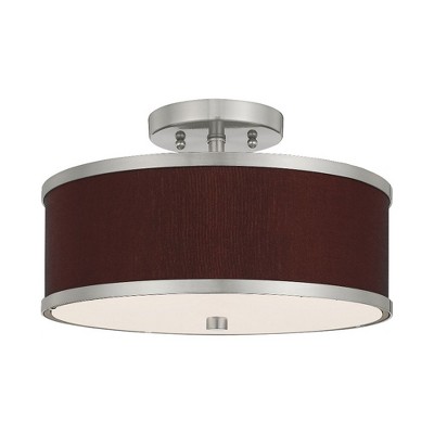 Livex Lighting Park Ridge 2 - Light Semi-Flush Mount in  Brushed Nickel