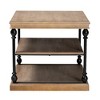 Baxton Studio Sebastian Traditional Industrial Greywashed Wood and Black Metal 3-Tier End Table - 3 of 4