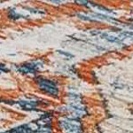 rust, black, mustard, slate blue, burntorange, lightbeige