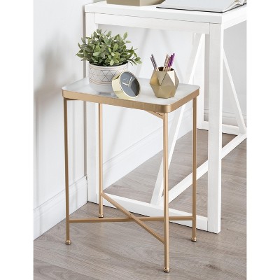 White and Gold Metal Foldable Tray Table