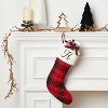 20" Plaid Monogram Christmas Holiday Stocking with Faux Fur Cuff Red/Green/White - Wondershop™ - 2 of 3
