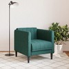 vidaXL upholstered Armchair - Dark Green Fabric Sofa Chair/Lounge Modern Seating for Living Room - 2 of 4