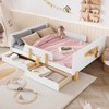 KWPZQEB Twin/Full Platform Bed Frame with 2 Drawers & Guardrail, Solid Wood Bed Frame for Kids, No Box Spring Needed, Easy Assembly - 2 of 4
