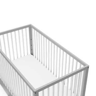 Pebble Gray and White 5-in-1 Convertible Crib with Drawer