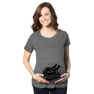 Turkey Smuggler T shirt Funny Thanksgiving Maternity Shirt Pregnancy New Baby Tee - Crazy Dog Maternity T Shirt - 1 of 4