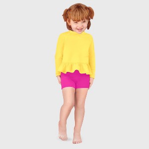 City Threads USA-Made Swim Peplum UPF 50+ Long Sleeve Girls Rashguard Tee - 1 of 4